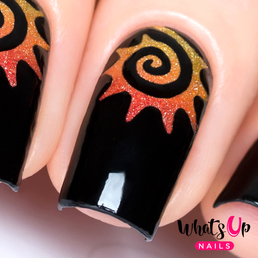 Tribal Sun Stencils for Nails, Nail Stickers, Nail Art, Nail Vinyls