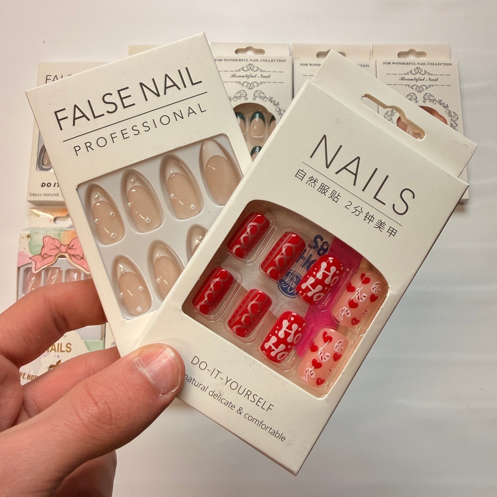 Lot of 10 Pack of 24 New False Press On Nails Assorted Designs and Colors №N19