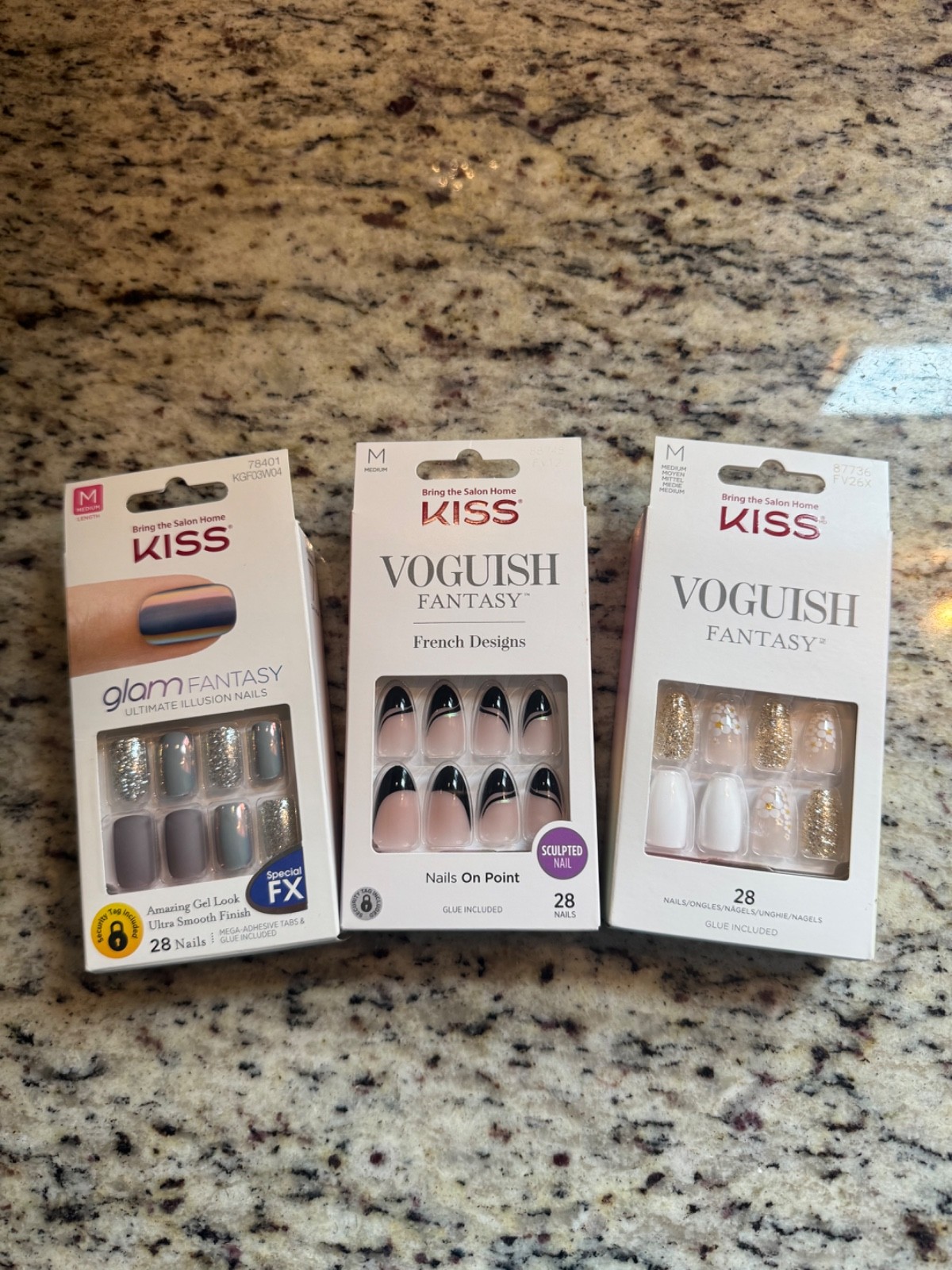 BRAND NEW Kiss Glue-On Nail Sets (3)