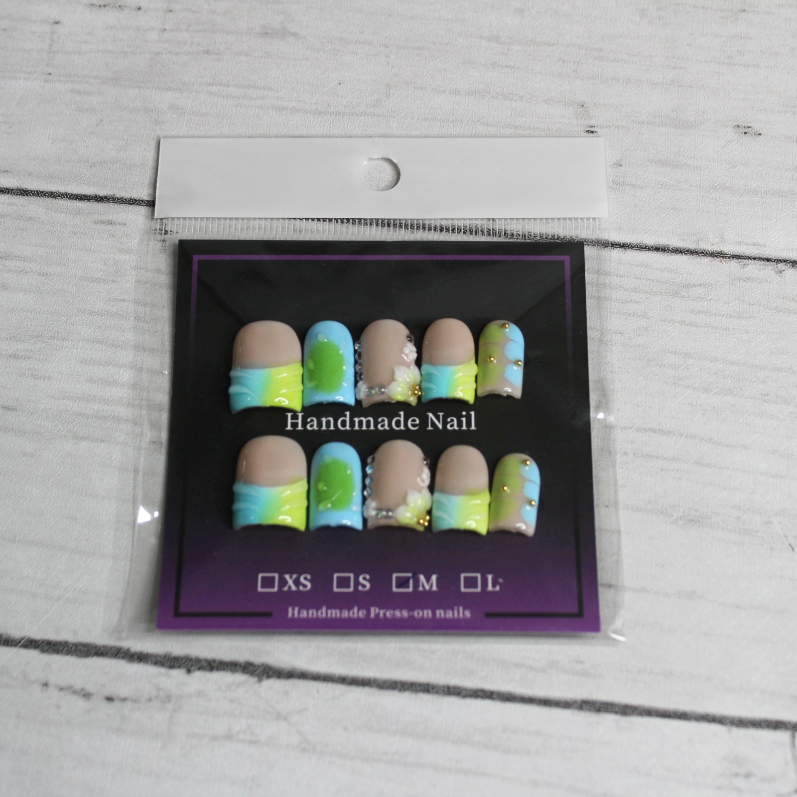 Handmade Press on Nails Size M 10 Piece Set