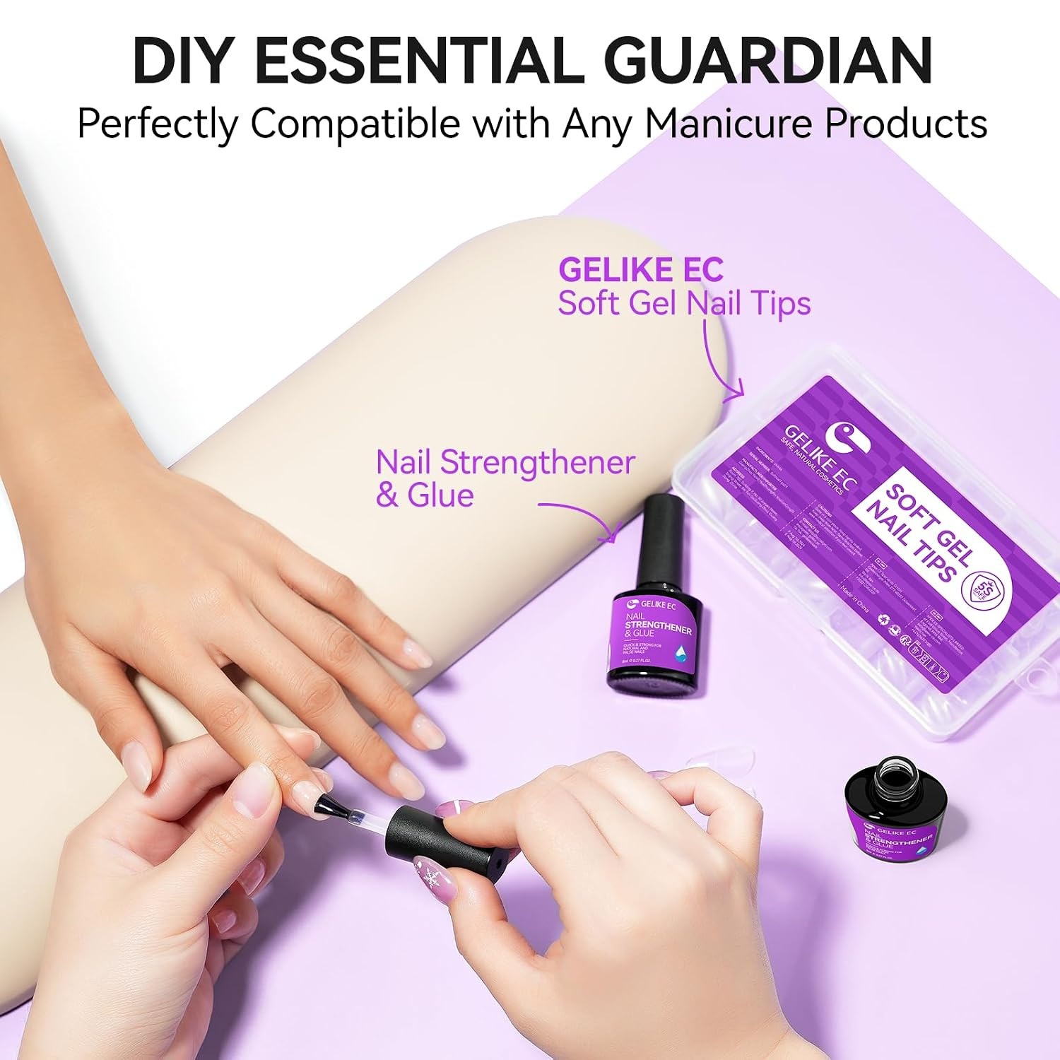 6-In-1 Jelly Builder Gel Nail Glue:Blissful Blush Pink UV Rubber Base Gel for Ap
