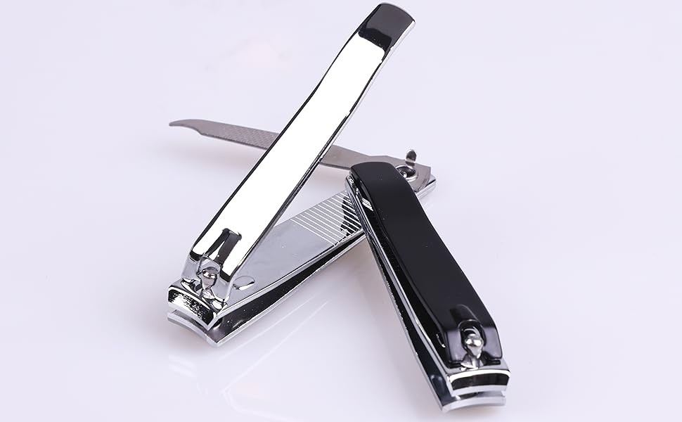 Large Nail Clippers 2-Pack, Sharp Stainless Steel Fingernail & Toenail Trimmers