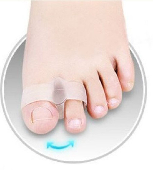2 Holes Toe Gel Orthotics Protector Straightener Separator Foot Hallux Valgus