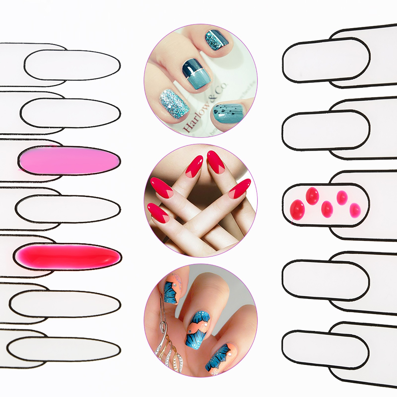 1-Nail Art Manicure Silicone Mat Foldable Washable Soft Table Cover Pad For BBLL