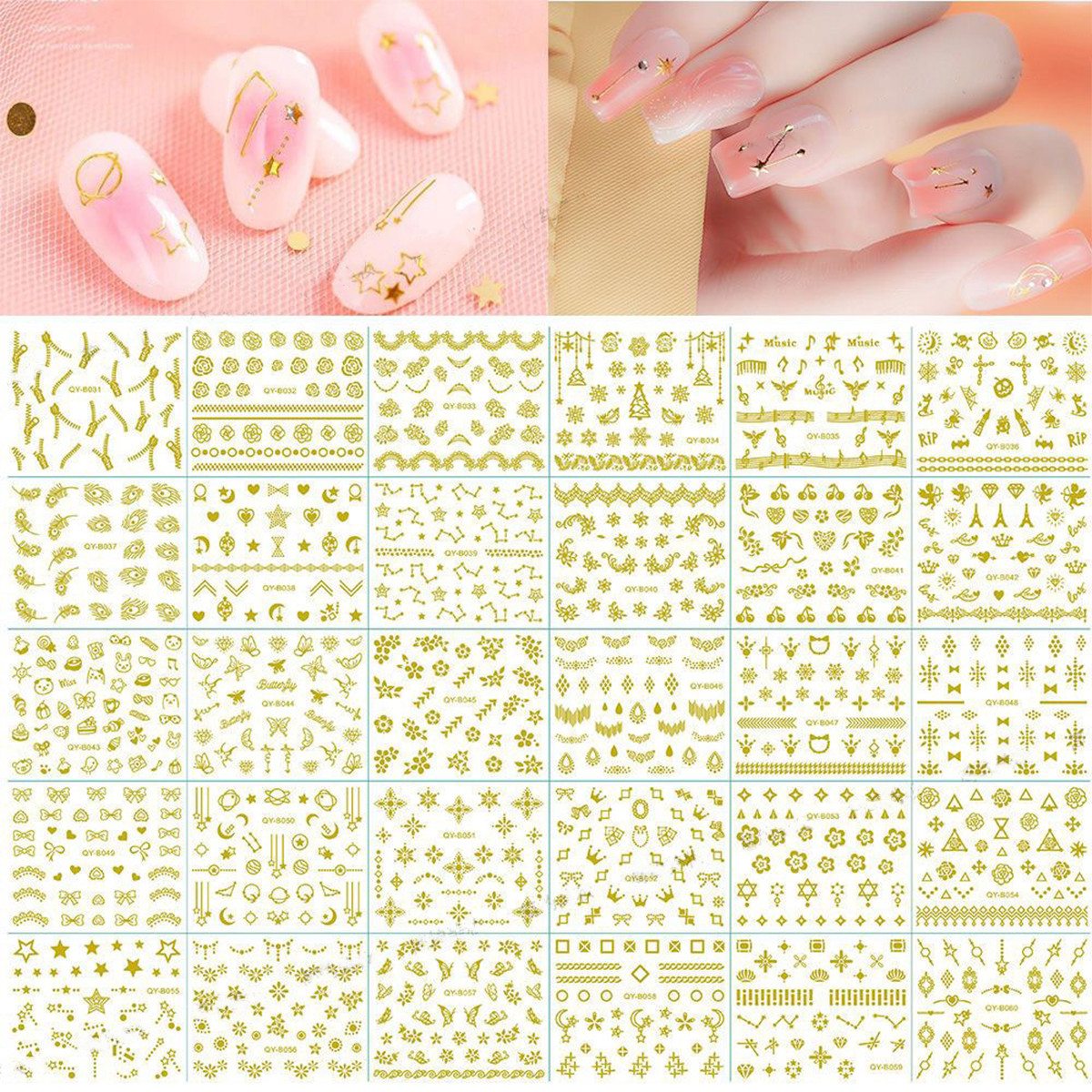 30pcs Wearable Fake Nail Colorful Designs Press On Long Cover Coffin False Nails