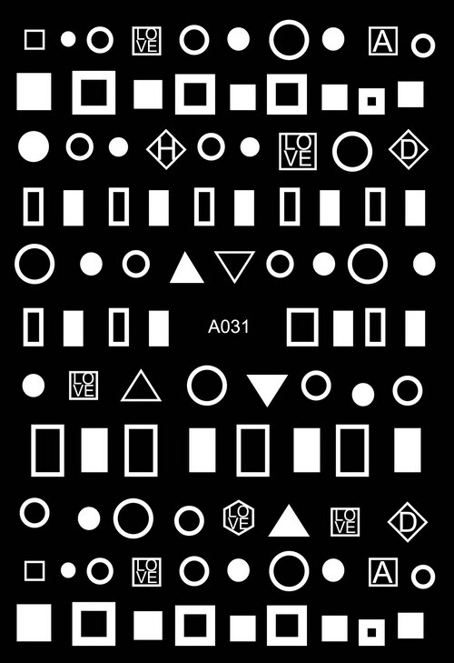 Geometric Figures Rectangle Square Triangle Star Moon Sun 3D Nail Sticker