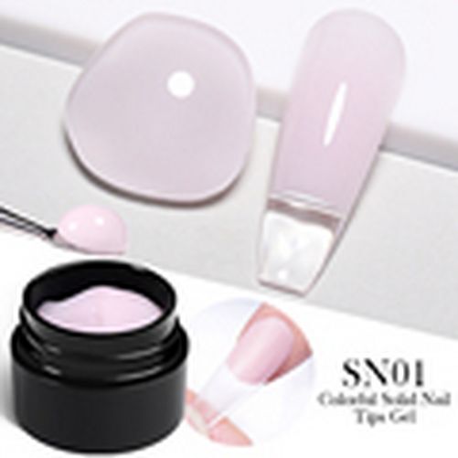 5ml Solid Nail Tips Gel Nail Polish False Fake Nail Tips Transparent Clear Nail