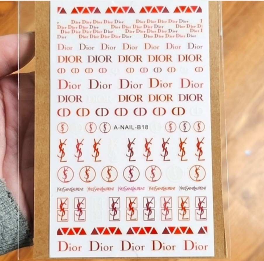 NWT NAIL ART DESIGN SELF-SEAL STICKERS SOLID REDS/PINKS N°36!