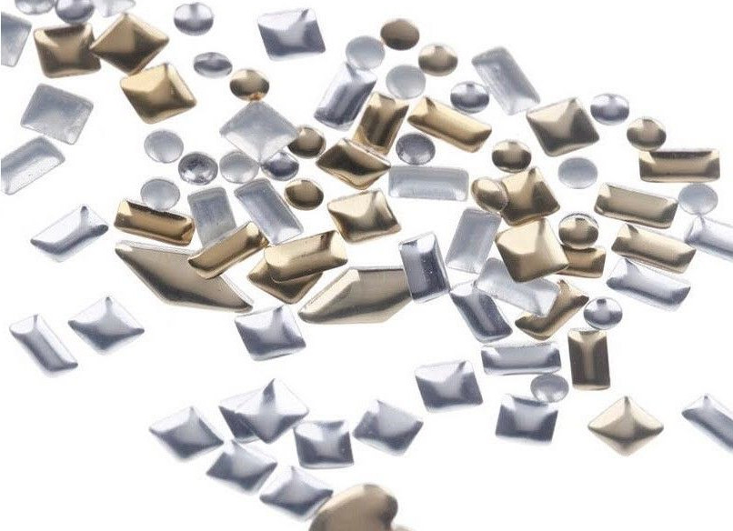 100pcs 38Style Options Gold/Silver Star/Heart Metal Stud Charm 3D Nail Art Decor