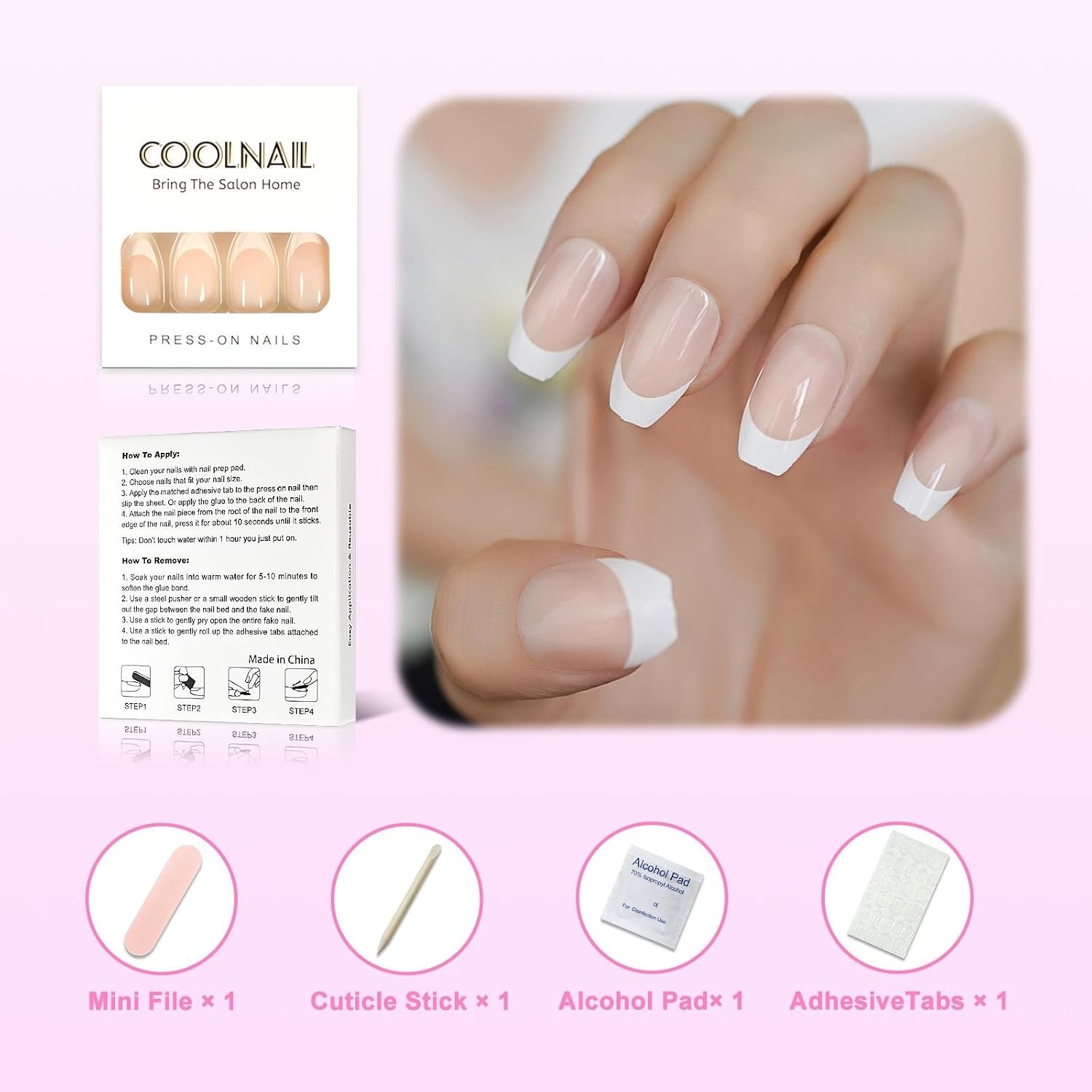 Heat Resistant Ballerina Fake Nails in Natural Nude – 24pcs for Any Occasion