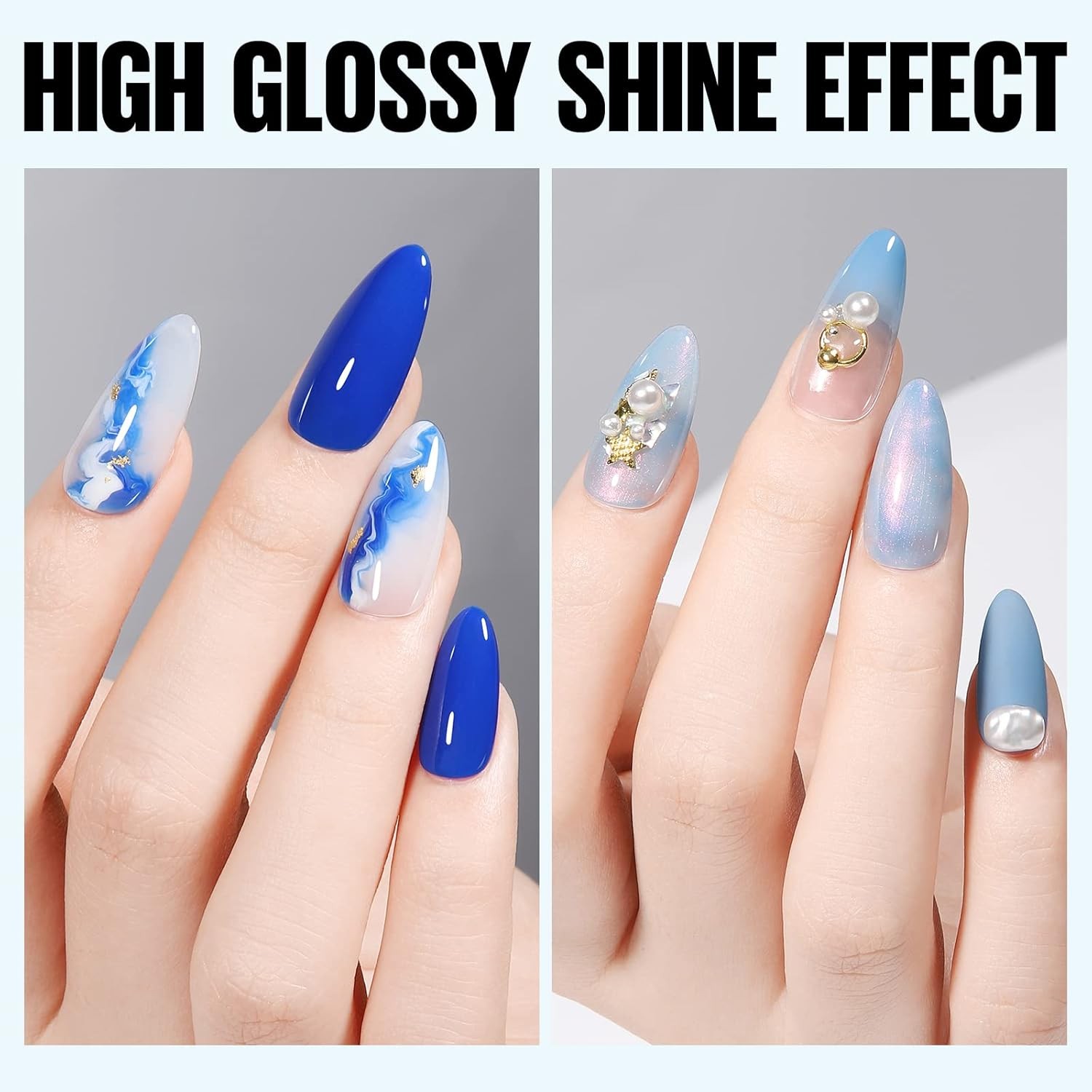 8-in-1 Nail Glue & No Wipe Top Coat Set – Gel Glue for Acrylic & False Nails, Su