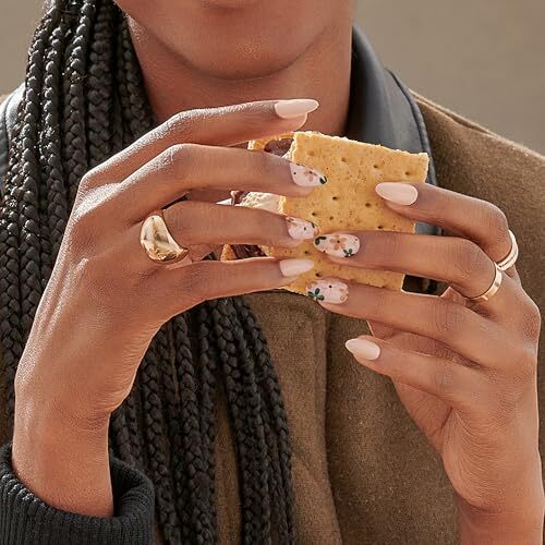 KISS No Glue Mani Press-On Nails, Design, ‘As It Was’, Neutral/green, Medium
