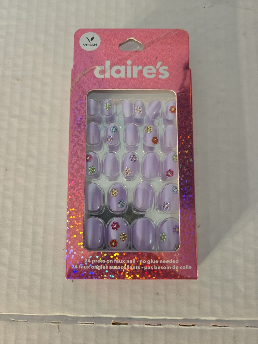 Claire’s Press on Nails 24 Faux Nails for Child New