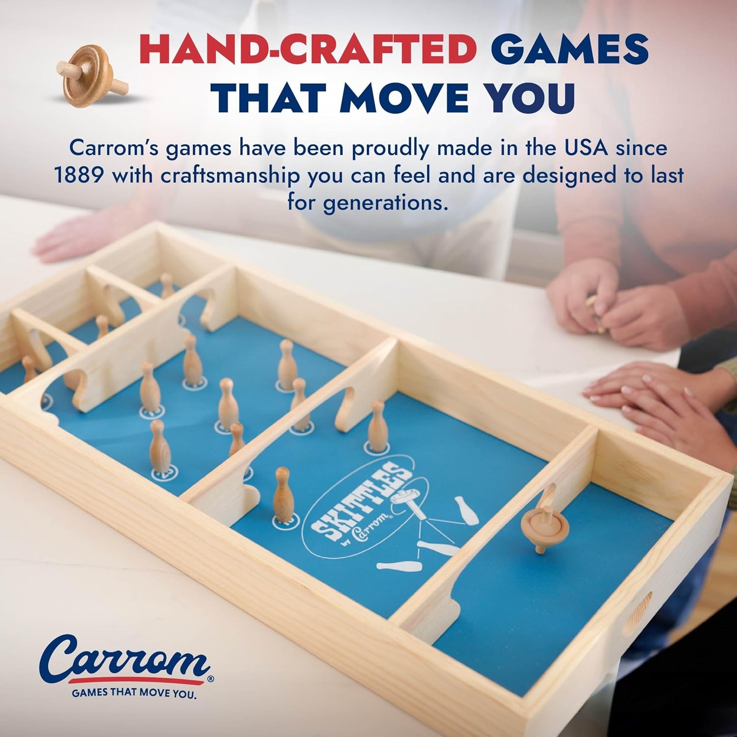 Carrom Skittles Game – Large Board Games for Adults & One Size, Multi