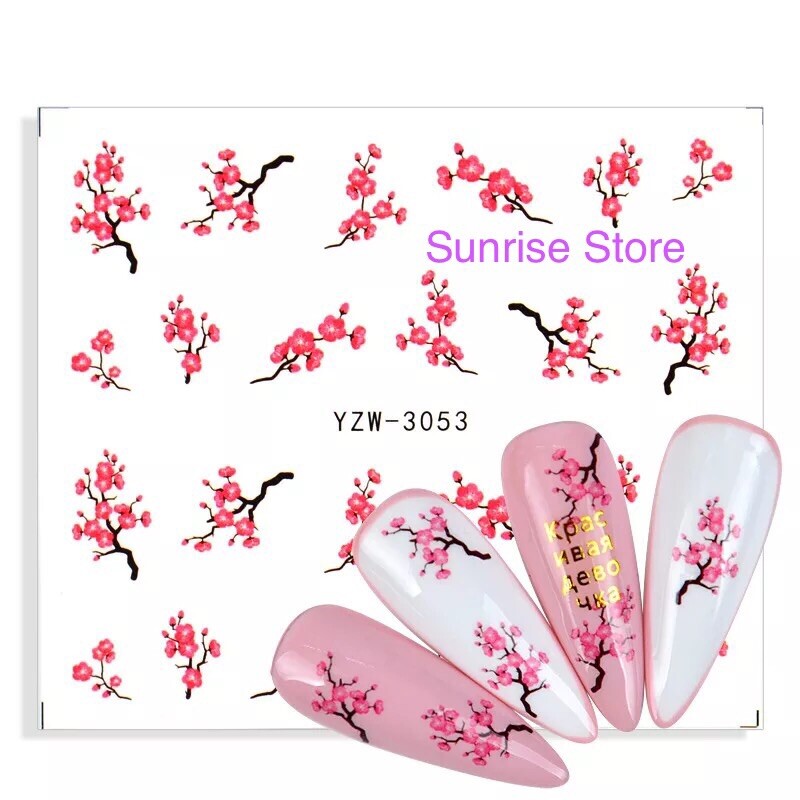 Nail Art Water Transfer Stickers Cherry Blossom Small Flower Decals Manicure