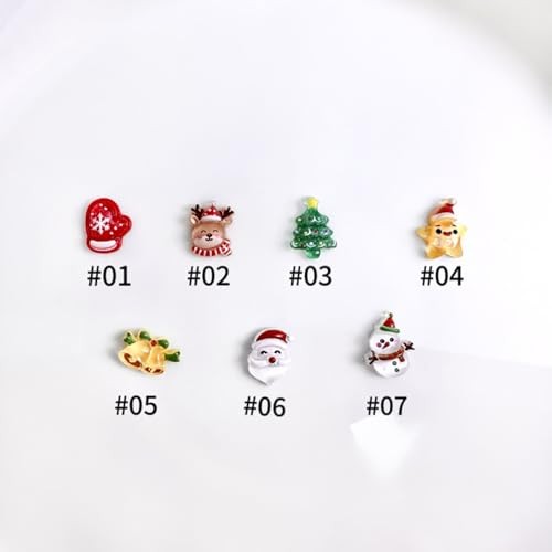 3D Christmas Nail Art Charms Mixed Resin Nail Charms 40Pcs Cute Nail Style 3