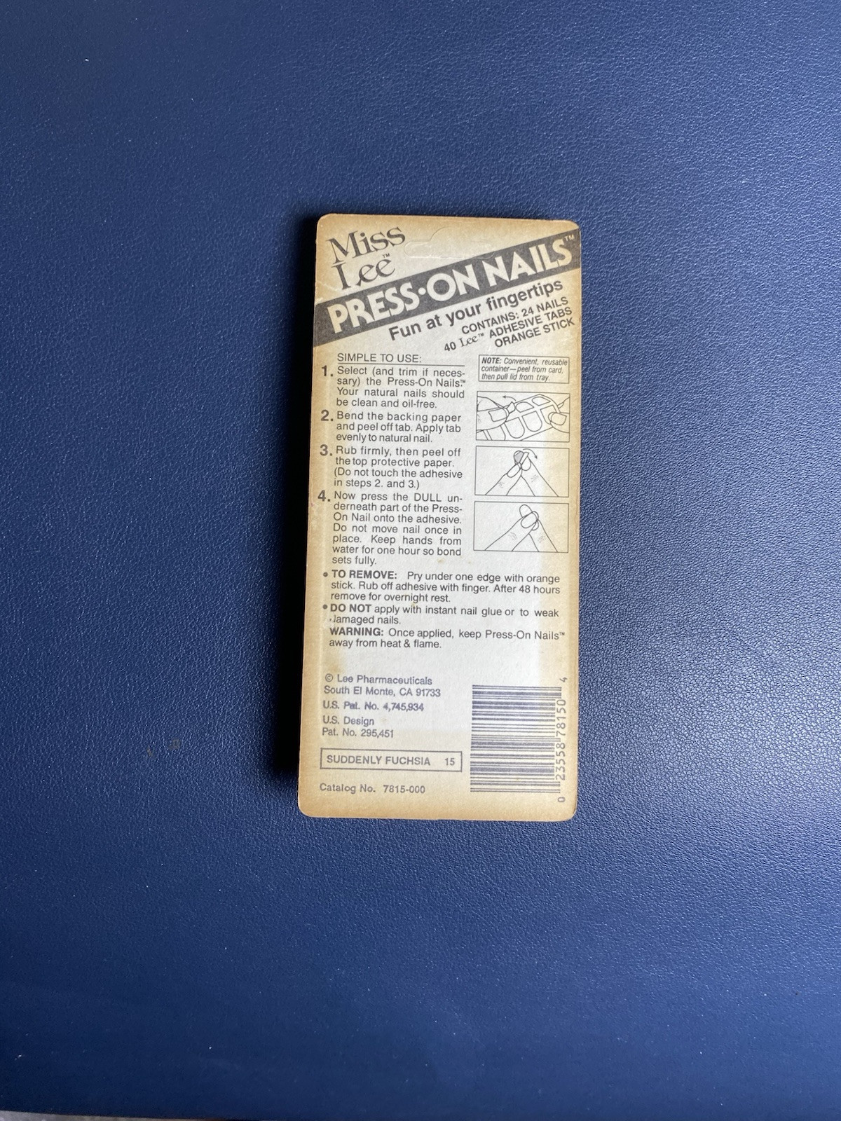 VTG NEW USA Made ’90’s Dead Stock Miss Lee Press on Nails Smaller Hands Pink