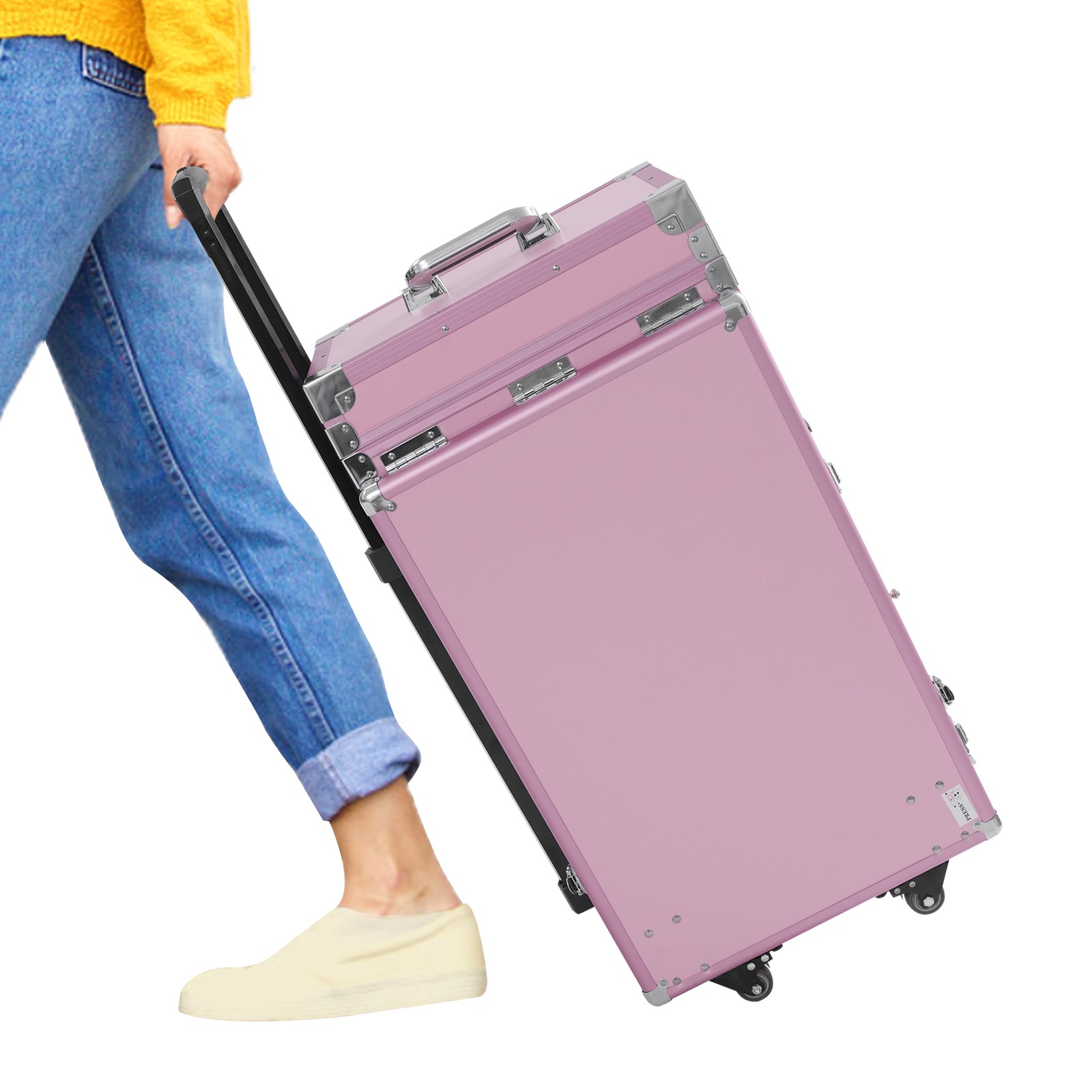 Portable Nail Table Desk, Foldable Rolling Manicure Table, 2 Desktop Case