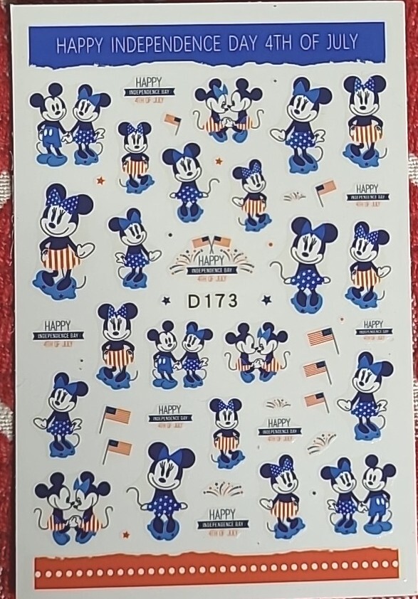 Mickey Mouse 4th of July Nail Art Stickers