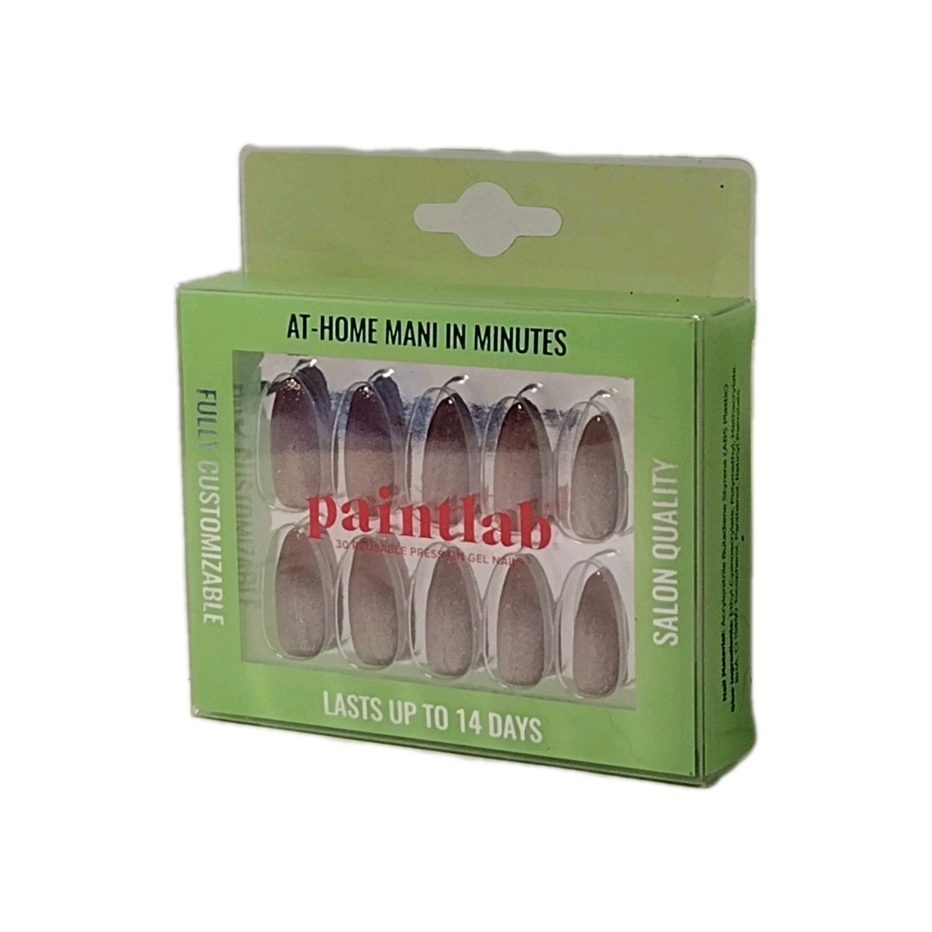 PaintLab 30pc Reusable Long Lasting GEL PRESS ON NAILS Medium Almond ROSE GOLD