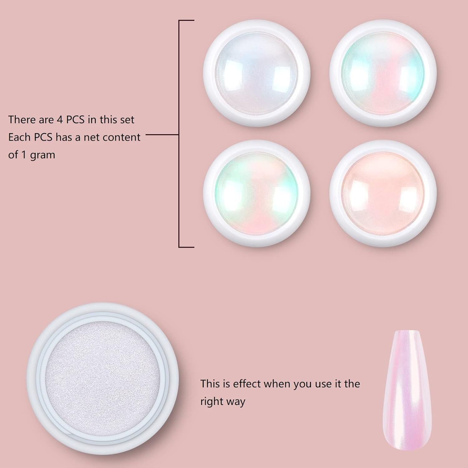 versatile Chrome Nail Powder Kit – Mirror Effect for Gel and Nail Art Creation