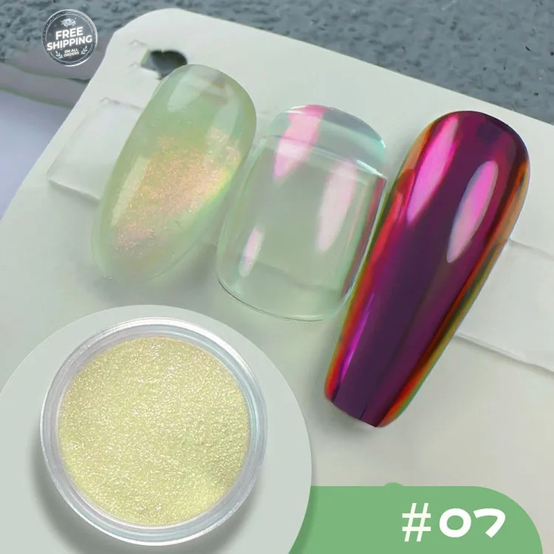 12 Grids Mirror Effect Mermaid Nail Powder Holographic Pearl Chrome Pigment Fine