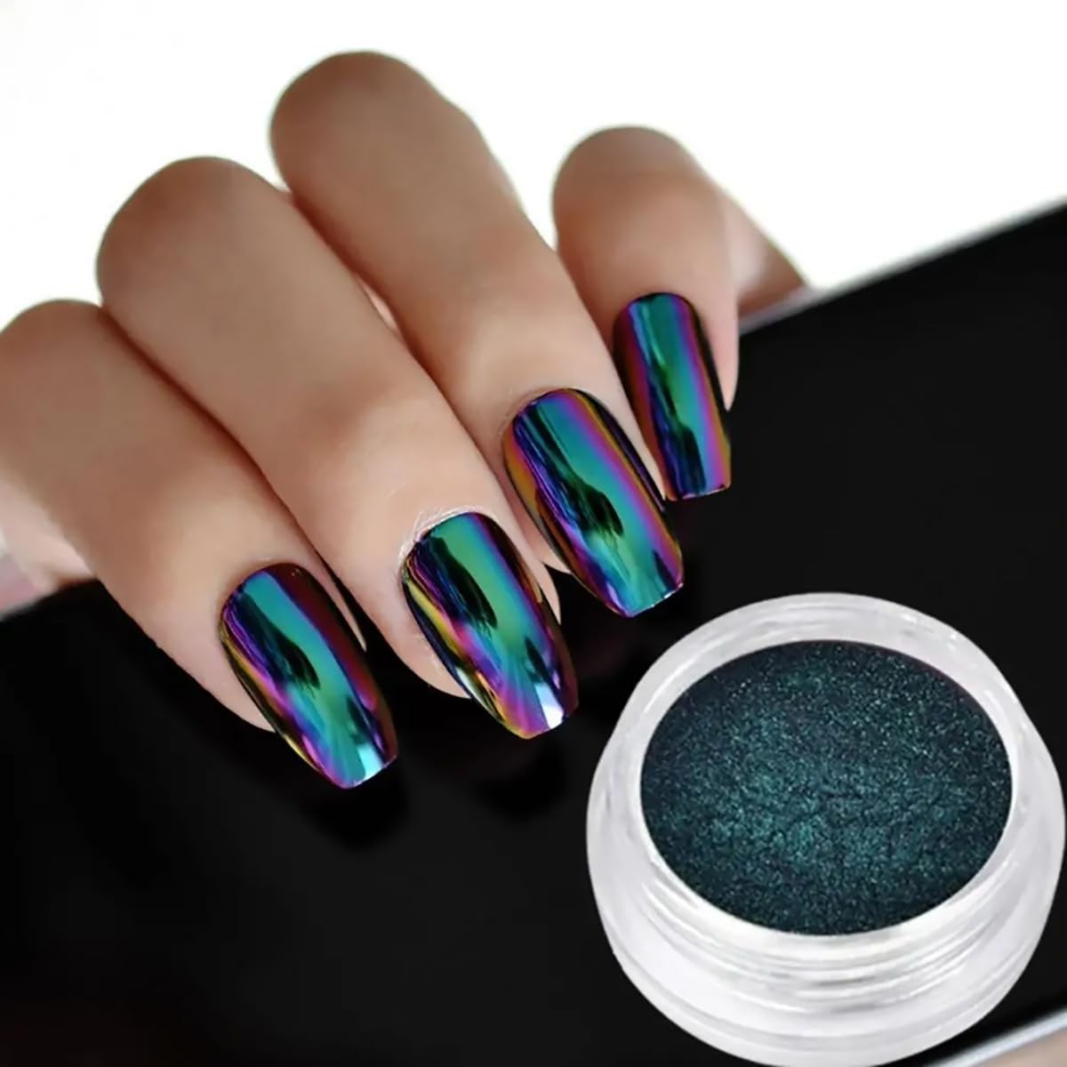 4pcs/Set Chameleon Effect Nail Glitter Mirror Metallic Pigment Nail Art Dust …