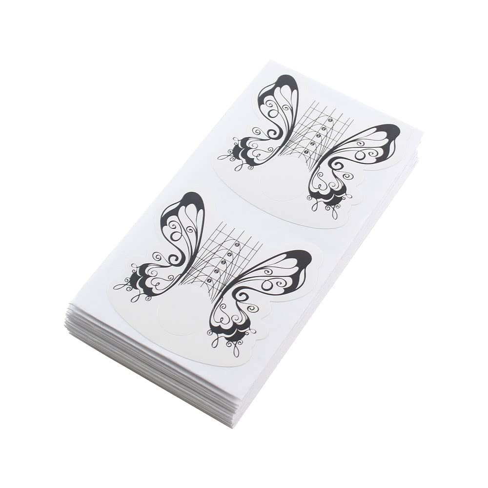 200 Pcs Nail Form Guide Acrylic Tip Extension Forms Black and White Color