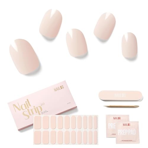 20 Pcs Pink Nail Stickers – Semi Cured Gel Strips – Extra Long Cotton Candy
