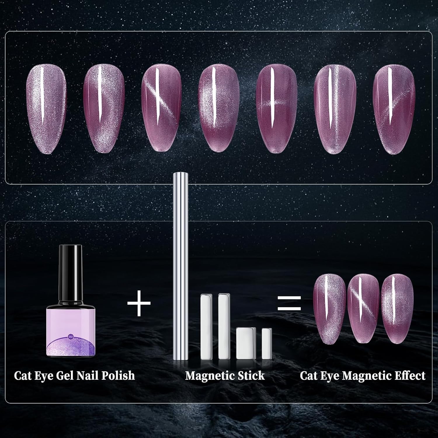 Portable 5-Piece Cat Eye Nail Art Magnet Set – Easy Use & Stunning Effects