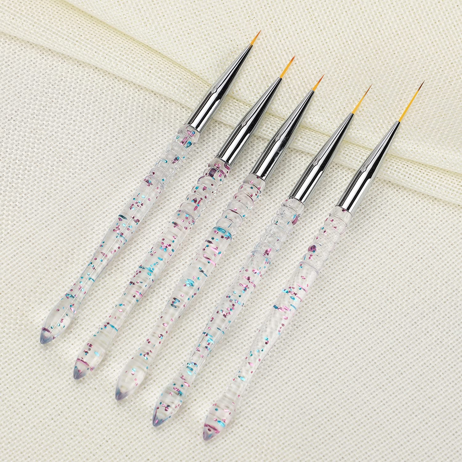 5 pinceles finos para arte de uñas set pinceles para esmalte y dibujo fino