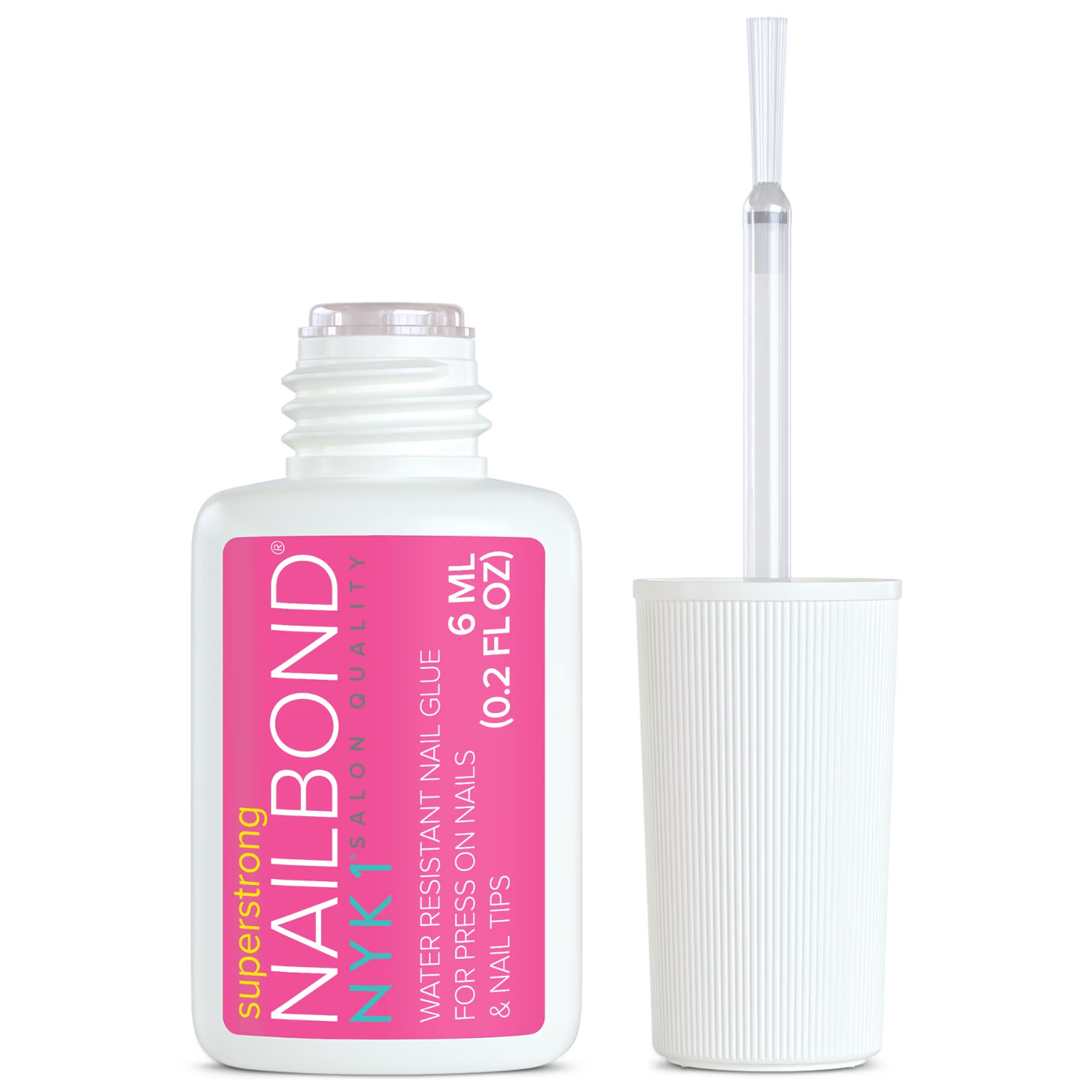 NYK1 NailBond Super Strong Brush On Nail Glue for Press On Nails 6ml 0.2 oz