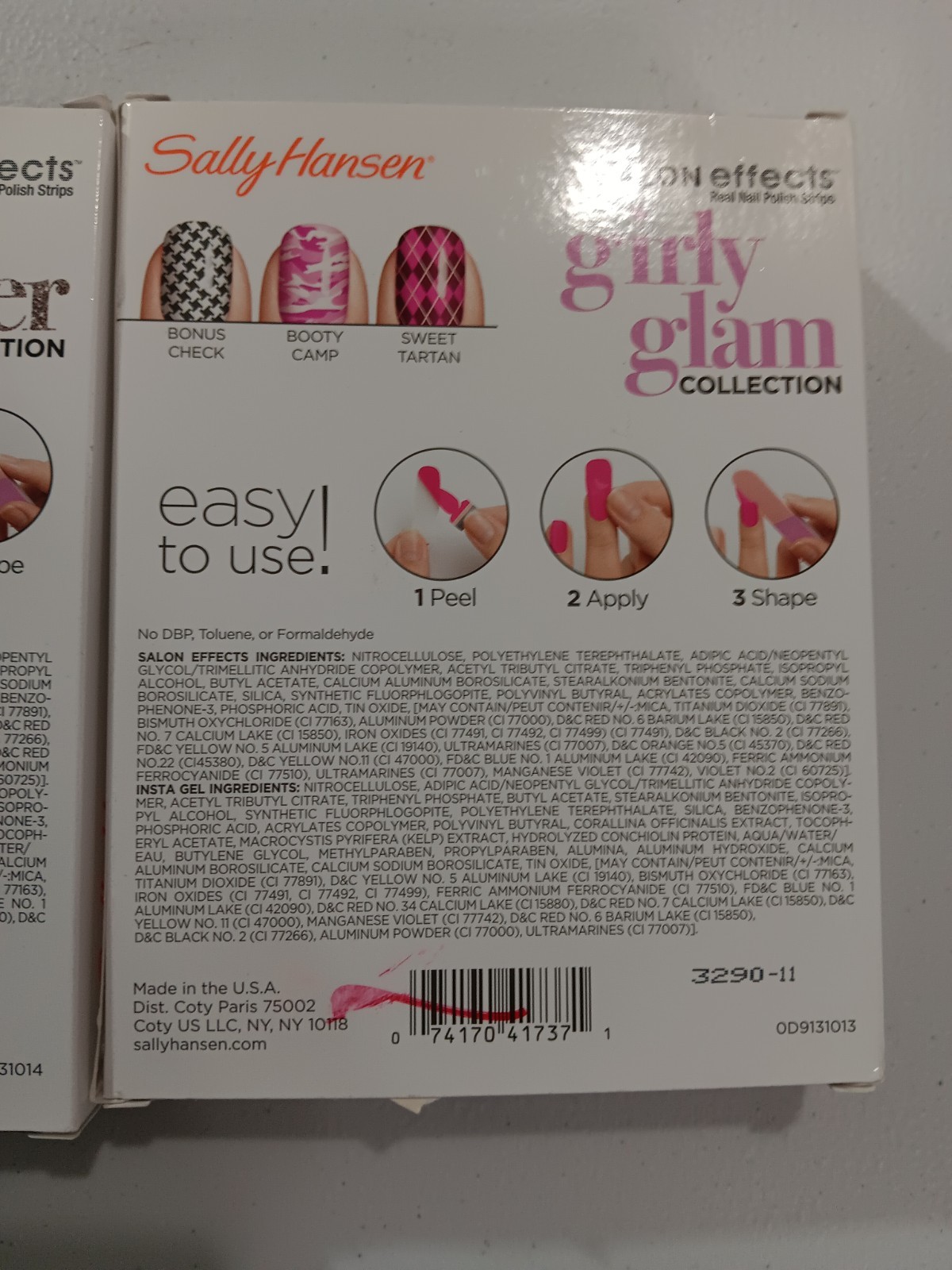 Lot 2 Sally Hansen Salon Effects Real Nail Polish Strips Glitter Girly Glam NIB