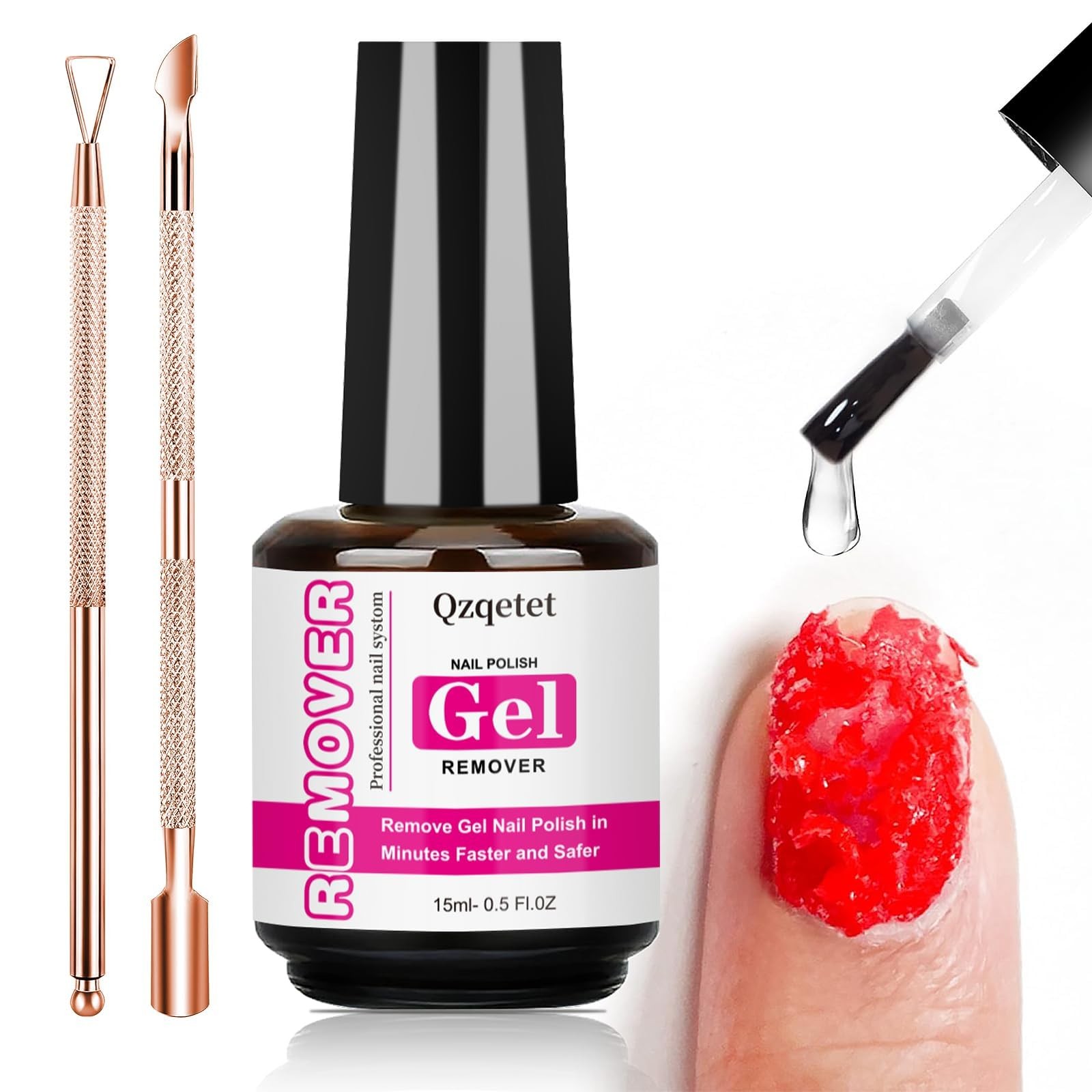 Qzqetet Gel Nail Polish 0.5 Fl Oz (Pack of 1), Remover & Tools