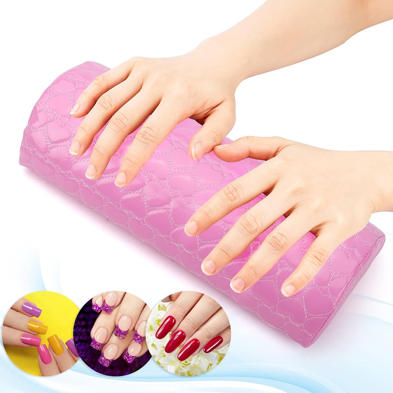 Nail Pillow Hand Rest for Nails, Washable PU Leather Nail Armrest