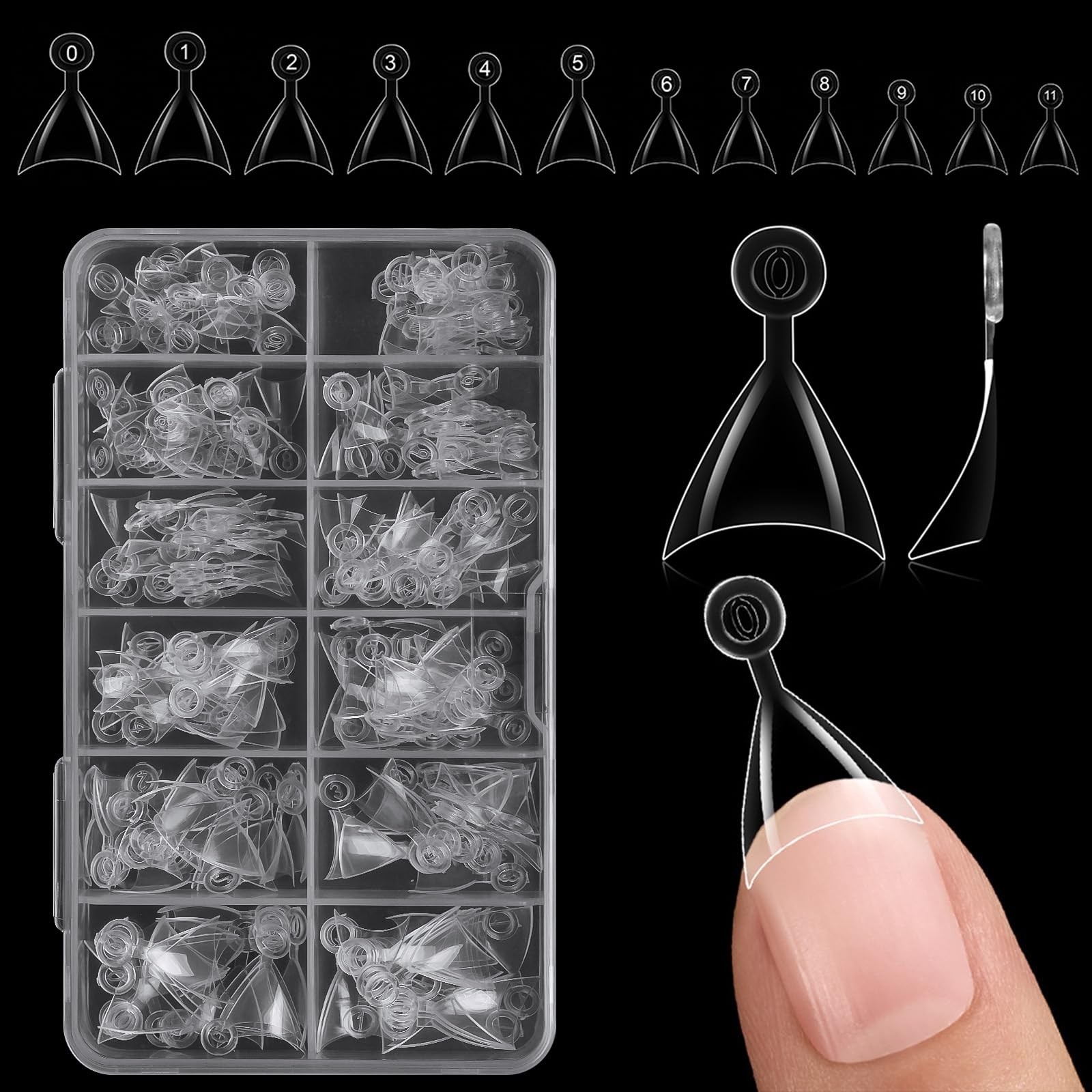 Short Stiletto Nail Tips – 240Pcs Half Cover Fake Nails Short Stiletto for Ex…
