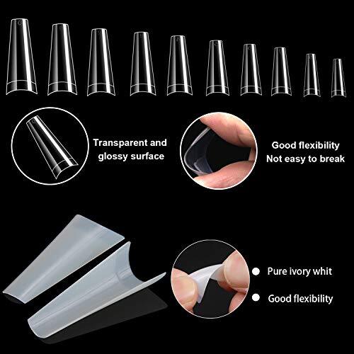 1000 PCS Acrylic Nails Artificial Half False French Coffin Ballerina Nail Tips