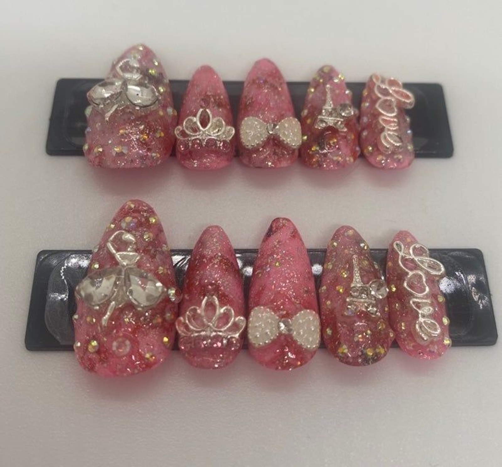 Love Pink Ballerina Almond Press On Nails