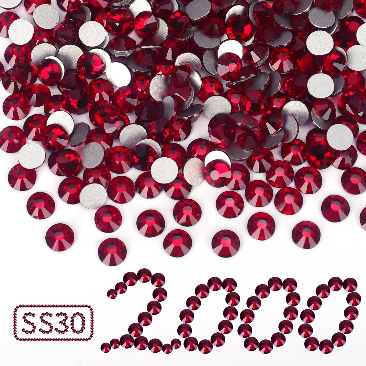 10000PCS Moonlight Rhinestones Bulk, Flat Back Crystal Glass Stone round Gems,Ss