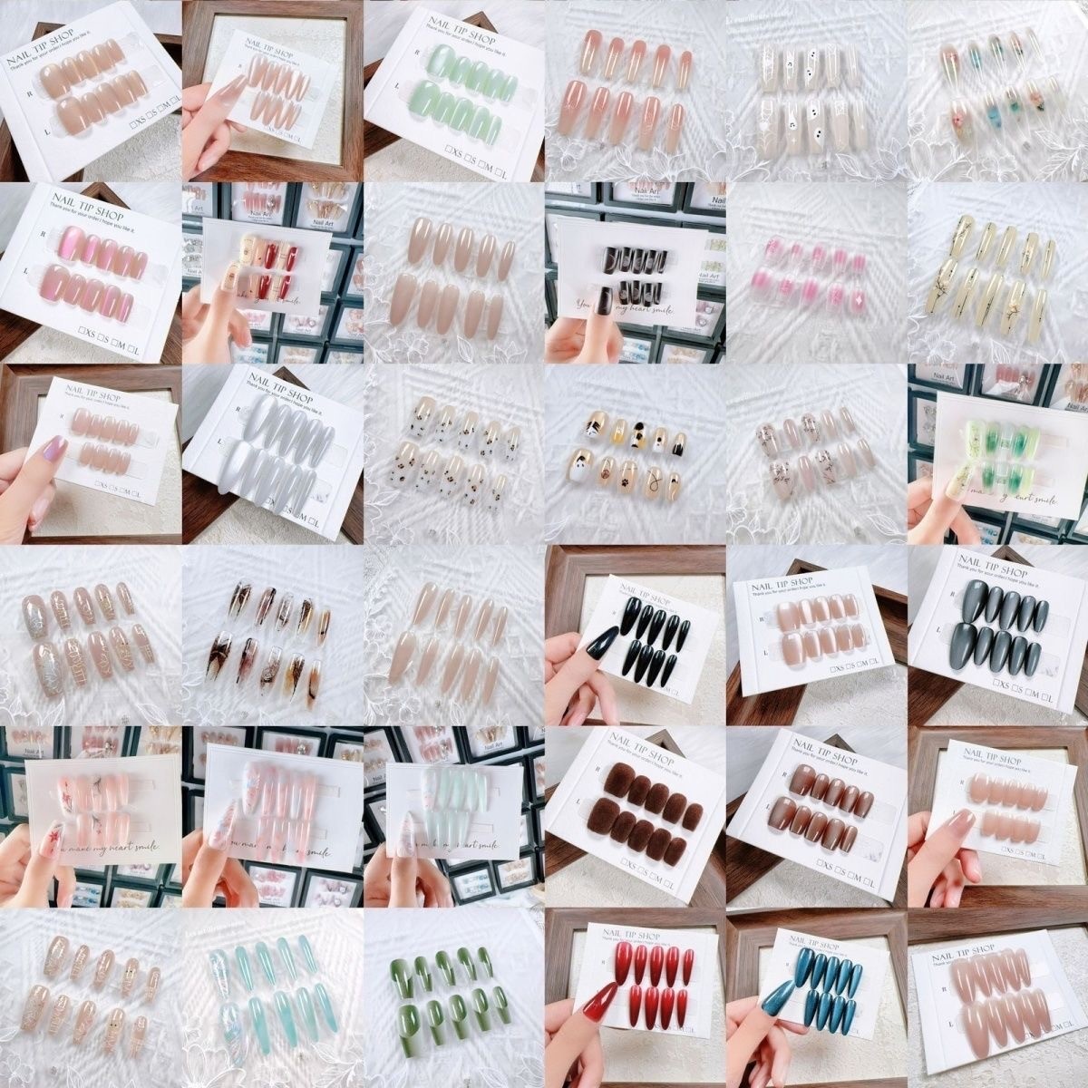 5 Sets Press On Nails with Tools Random Sizes Trendy Designs Wholesale Bulk Lot