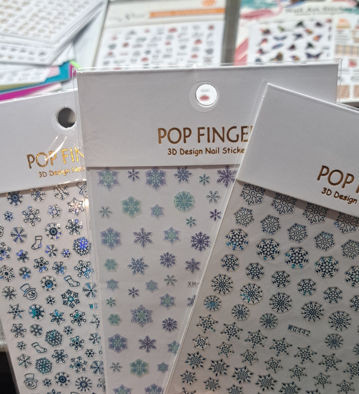 Bulk Nail Art Sticker Lot 3D Decals Snowflakes Letters Holiday Mixed Designs