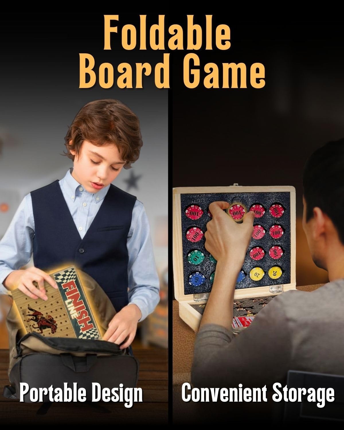 Horse Racing Board Game – Large 22 Inches Folding Race Board…
