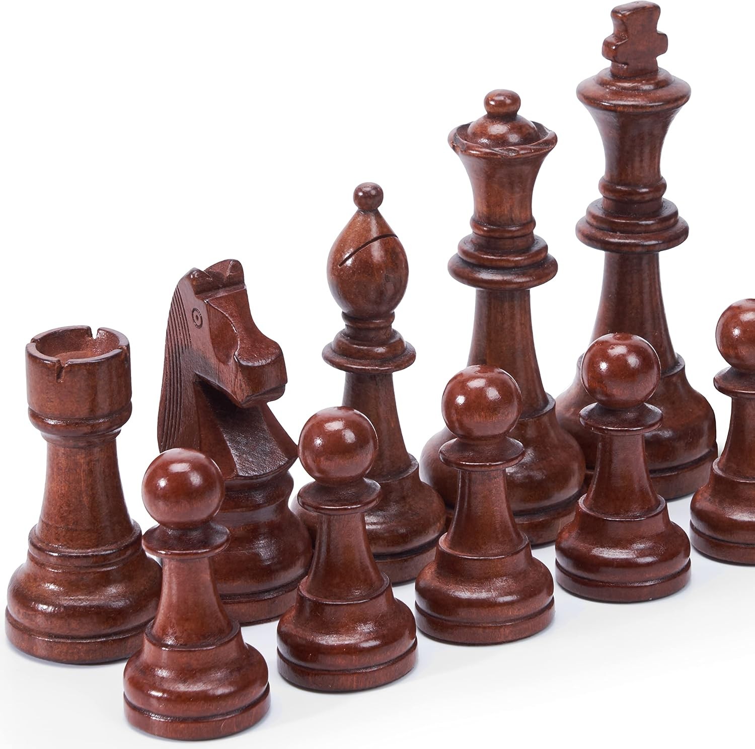 Vamslove Wooden Chess Pieces Large 4.5” King Set of 32 Luxury Staunton Wood…