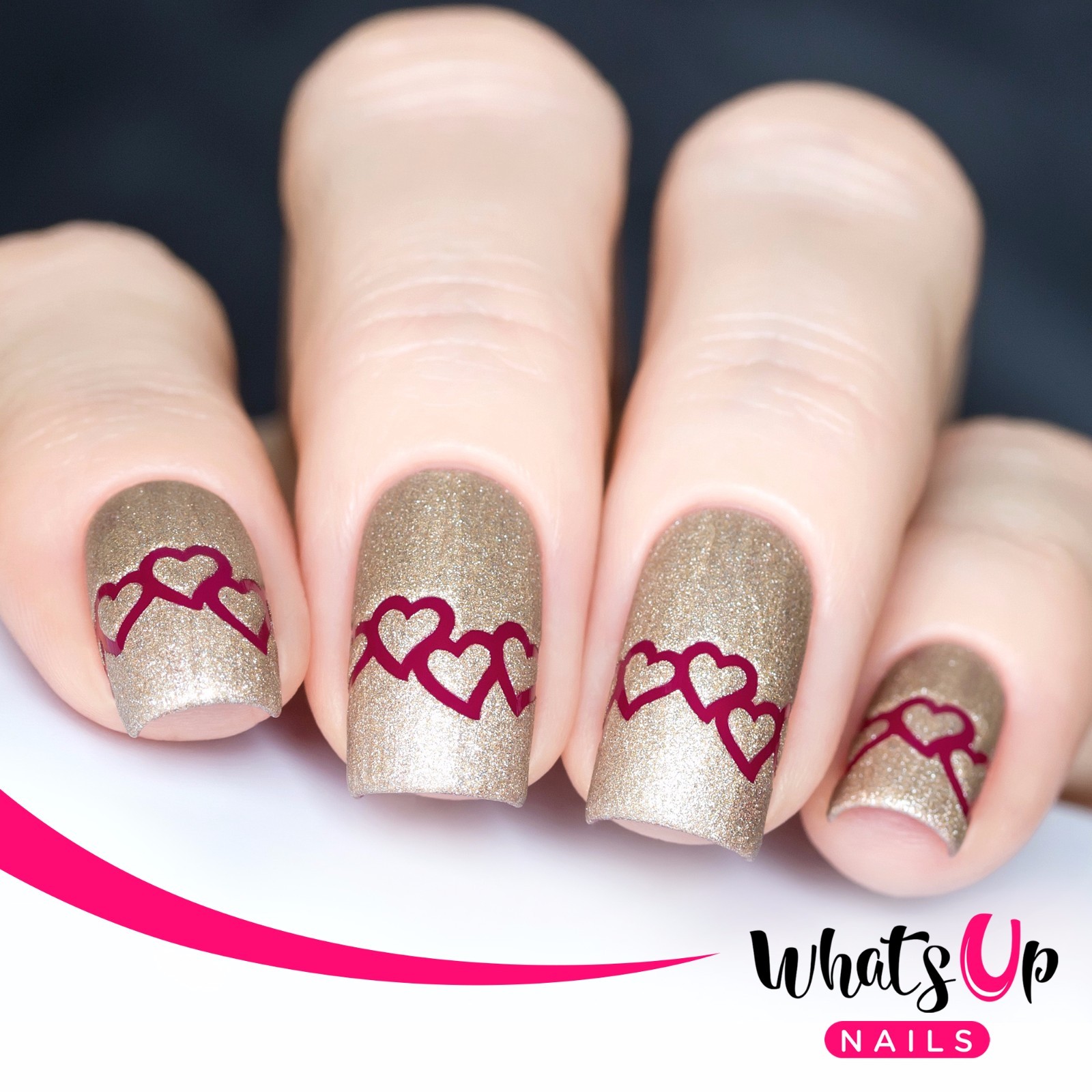 Heart Chain Stencils for Nails, Valentine’s Day Nail Stickers, Nail Vinyls