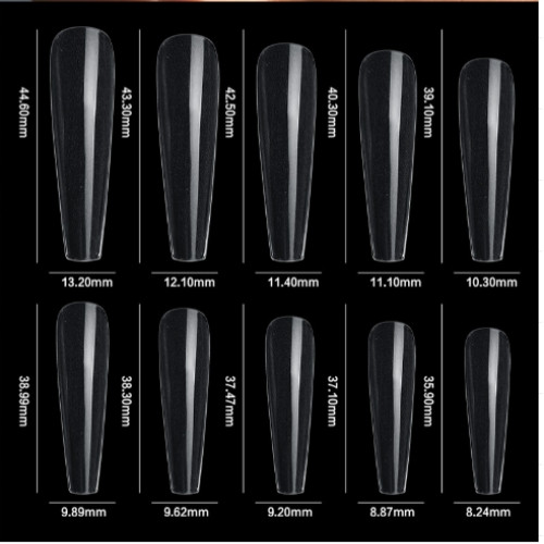 Curve Fake Nails Clear Natural Acrylic Artificial Nail Art Tips 500pcs