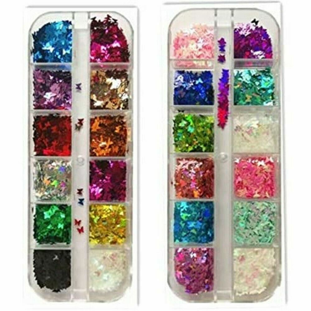 Nail Glitter Sequins Holographic Laser Butterfly Flakes Nail Art 3D Decoration