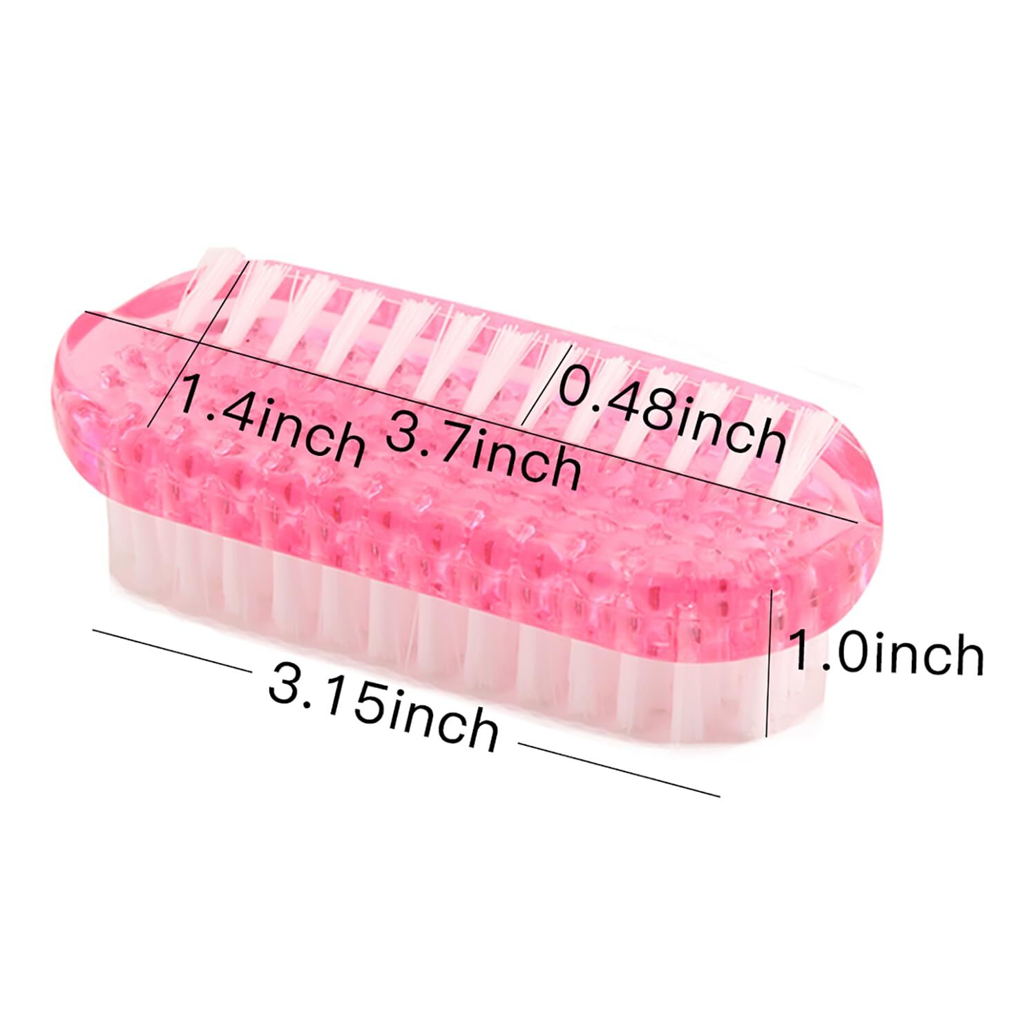 Nail Cleaning Brush Two Sided for Fingernails Soft Stiff Bristles 4 PCS
