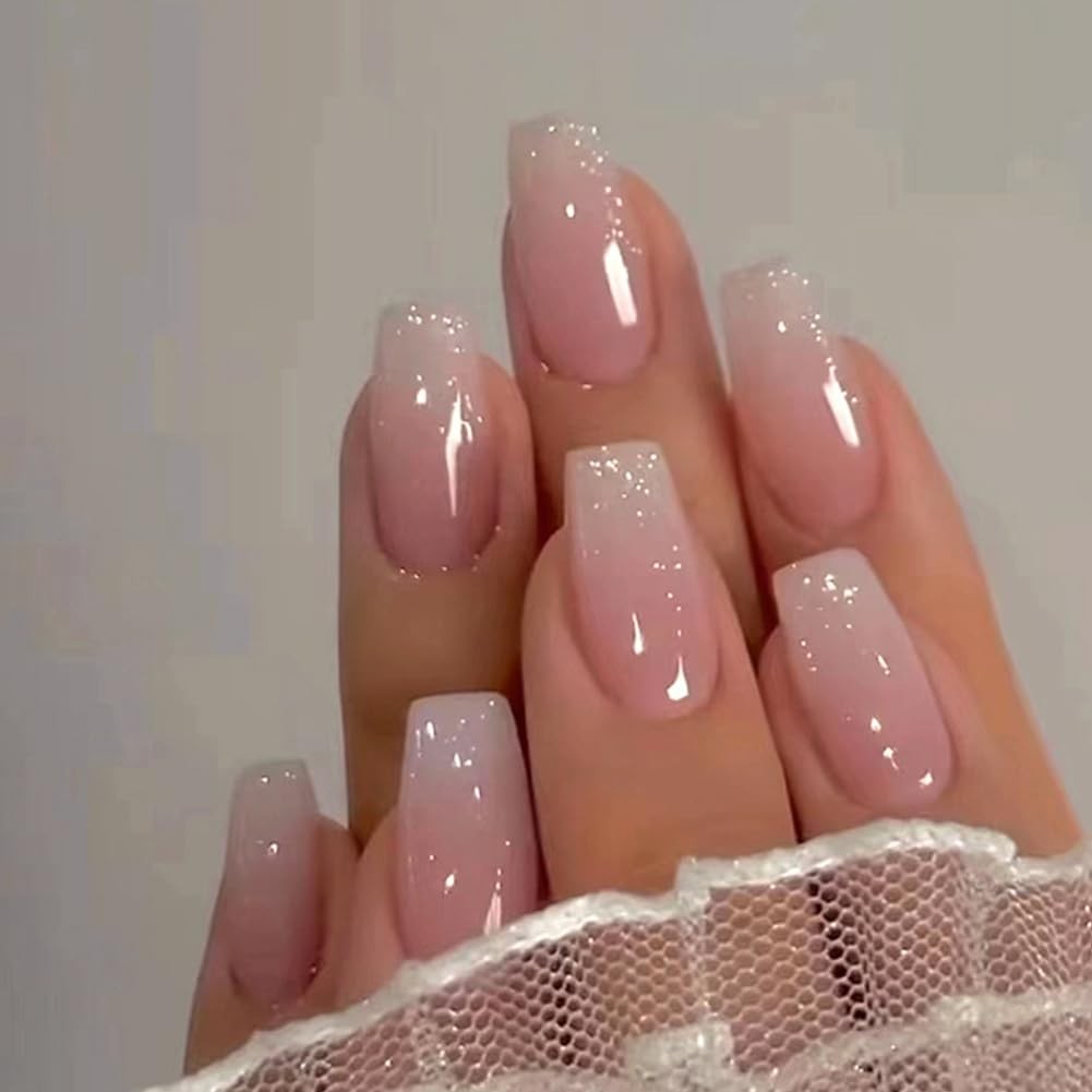 Hrnsnails Coffin Multiple Sizes (12 Sizes, 30 Pieces Total), Ombre&Glitter