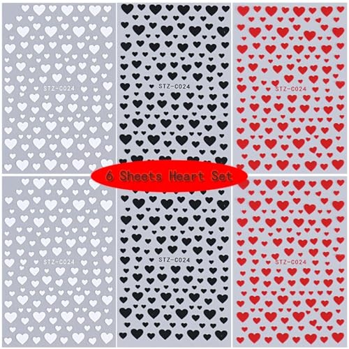 Heart Nail Stickers -Valentine’s Day Nail Art Supplies Heart Nail Decals for