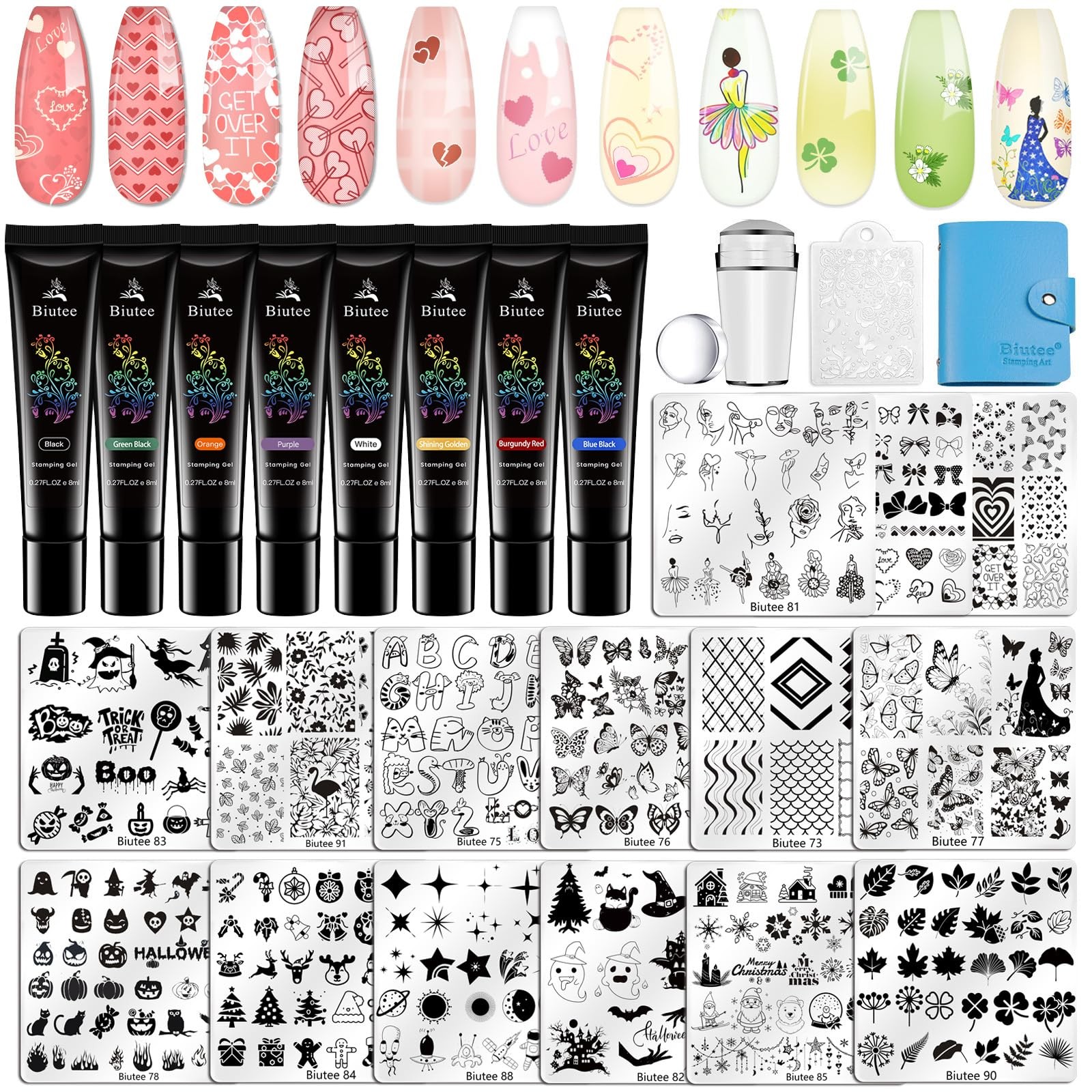 Biutee Nail Stamping Kit 15Pcs Art Plate Set 8 27 Piece